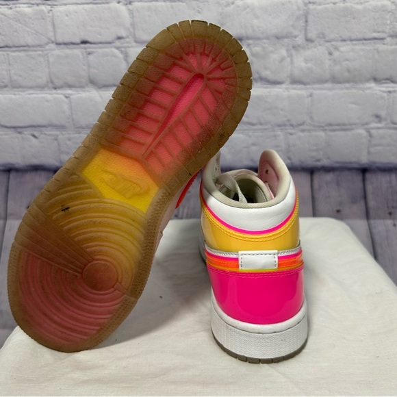 Jordan Kids Neon Pink and Yellow Sneakers - Picture 4 of 5